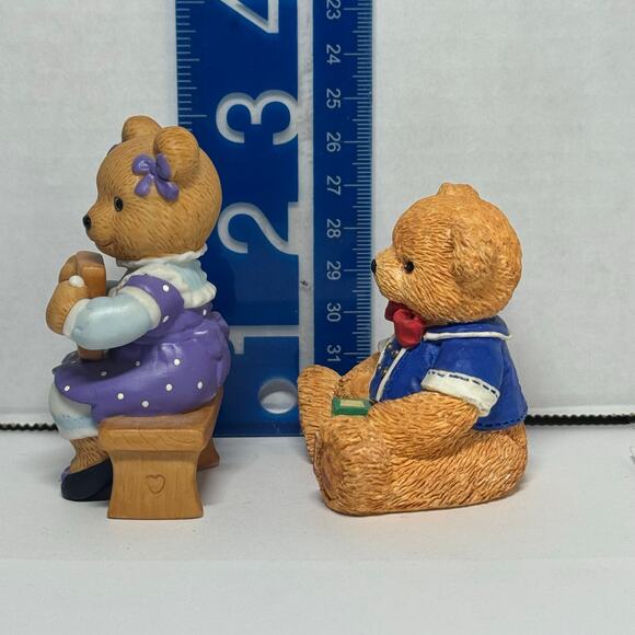 Vintage Bronson Collectibles 90s School Bear Figurines Lot of 2 BC Rare - Picture 4 of 9